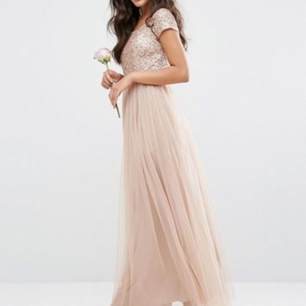 Bridesmaid Asos Maya Sequin Blush Maxi Dress